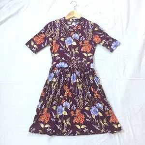 Forever 21 Floral Dress w/ Sleeves and Open Back